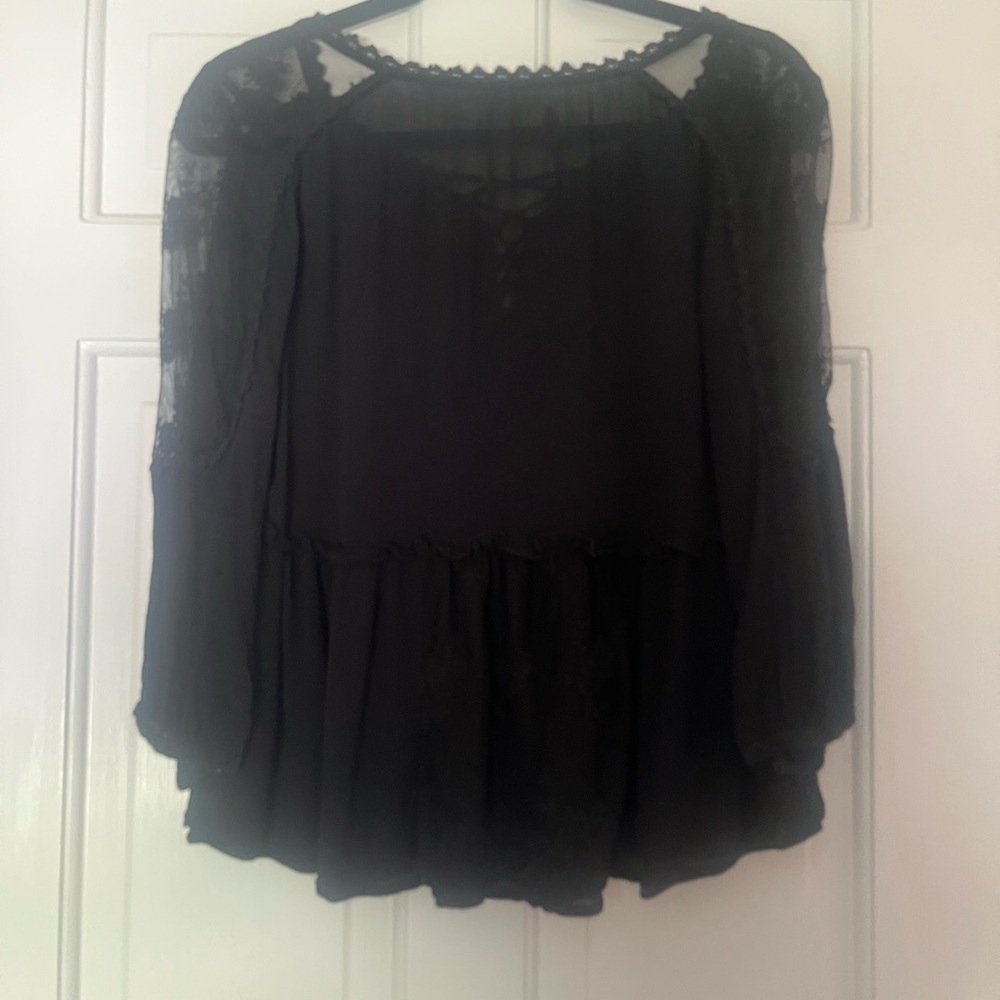 Free people black peplum top